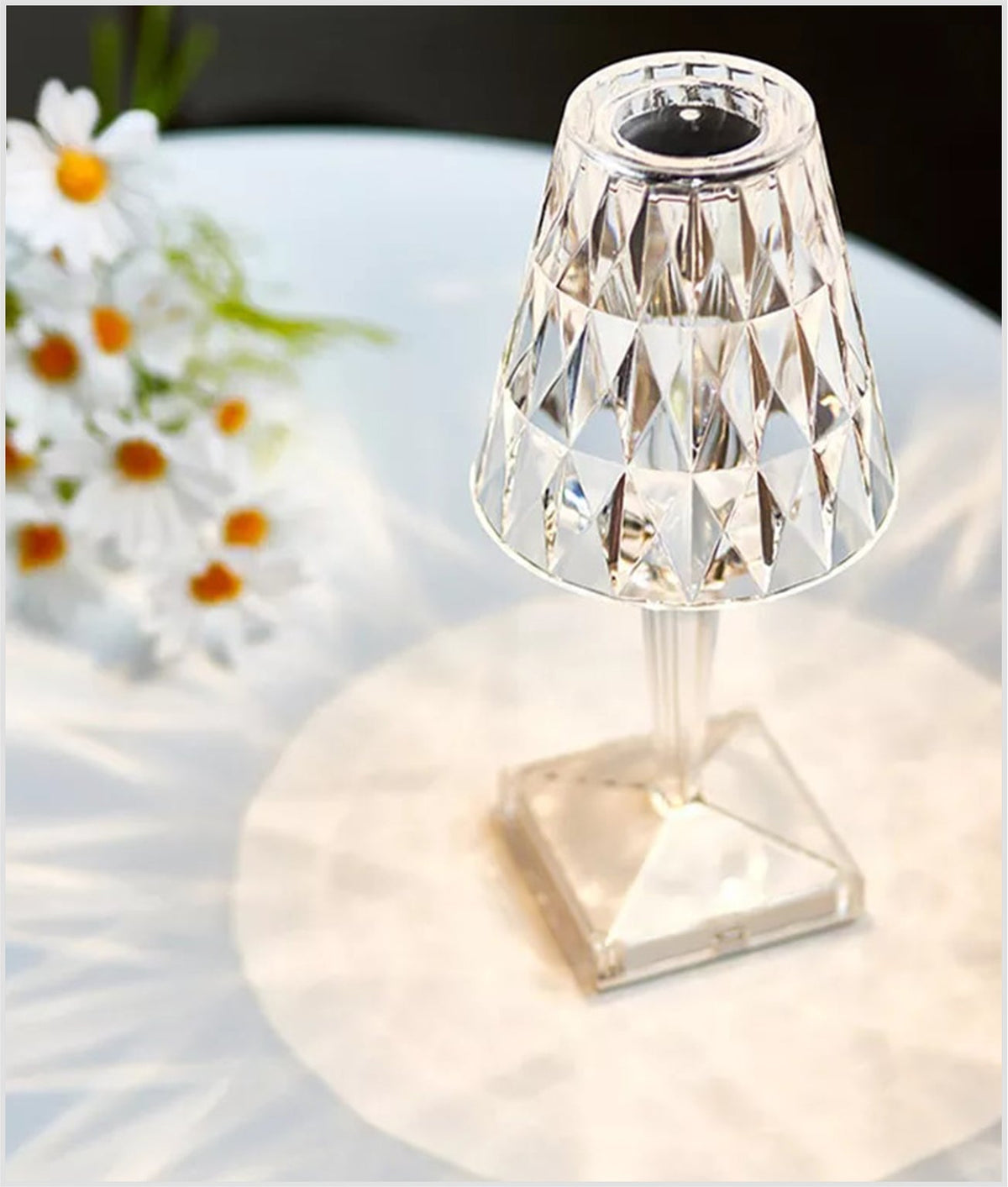 Buy 1 Get 1 Free Rechargeable Acrylic Diamond Nightstand Lamp Cordless , 3-Way Dimmable Color, Touch Control & Elegant Lamp Shade - BUY 1 GET 1 ONE