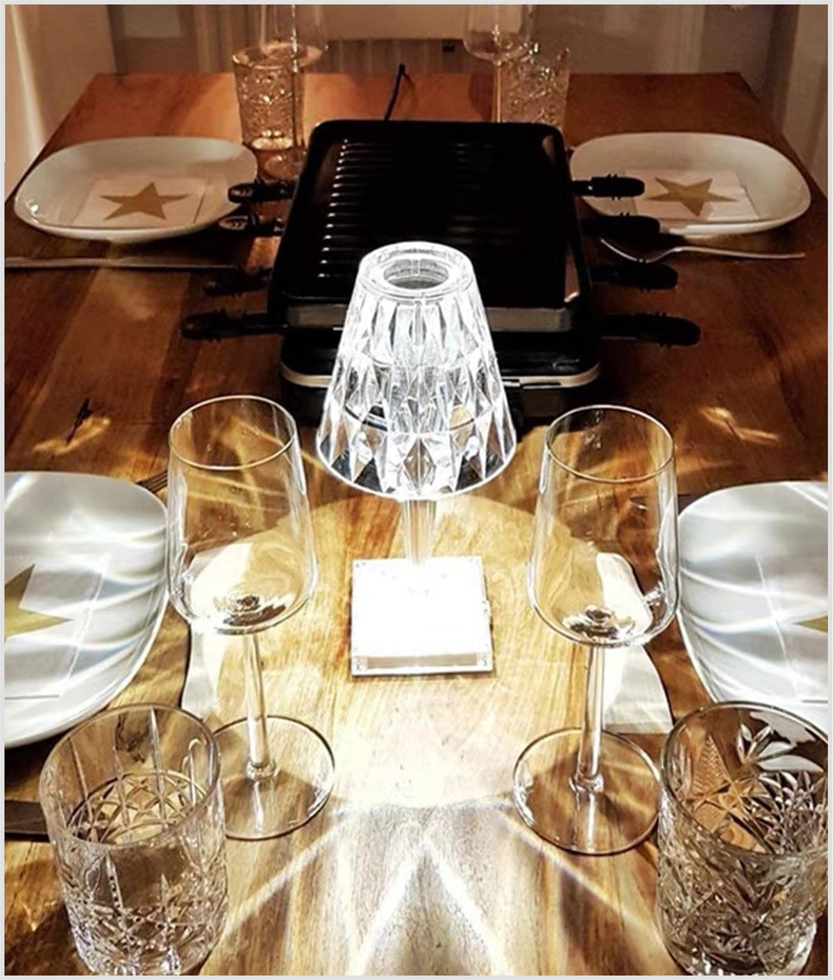 Buy 1 Get 1 Free Rechargeable Acrylic Diamond Nightstand Lamp Cordless , 3-Way Dimmable Color, Touch Control & Elegant Lamp Shade - BUY 1 GET 1 ONE
