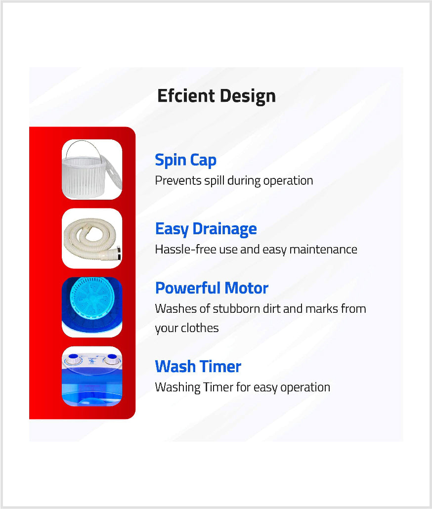 Portable Mini Washing & Dryer Machine With Extra Capacity Bucket For Kids, Undergarments & Small Clothes.