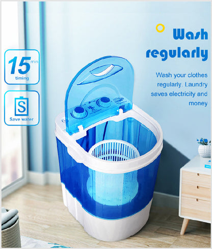 Portable Mini Washing & Dryer Machine With Extra Capacity Bucket For Kids, Undergarments & Small Clothes.