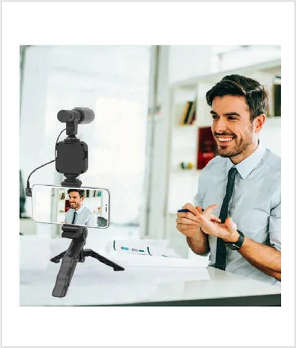 Video Making Kits Shooting Photography Suit with Microphone LED Fill Light Mini Tripod